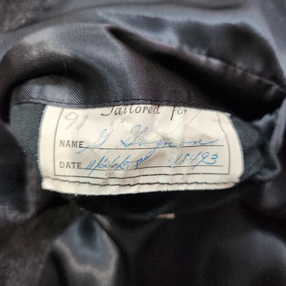 Vintage Custom Tailored Wool Monogramed Coat XLarge - Picture 14 of 16